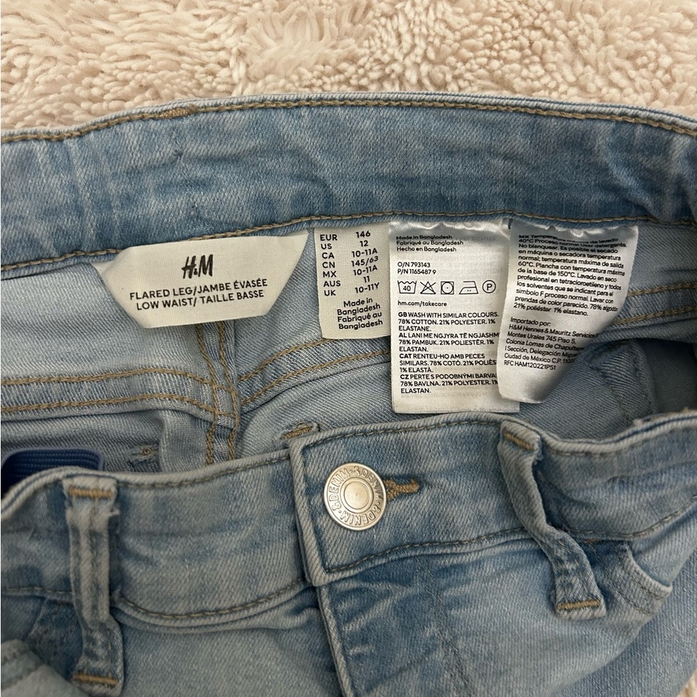 H&M Girls Size 12 Adjustable Flair Jeans - Picture 5 of 5